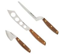 Arcos Serie Nordika - Set 3 Couteau à Fromage - Acier Inoxydable NITRUM - Manche en bois Ovengkol 100% naturel FSC - Emballage 100% recyclé
