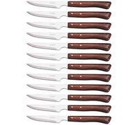Arcos Couteaux de Table - Boîte 12 pièces Couteau à Steak Couteau de Table - Lame Acier Inoxydable Nitrum 110 mm - Manche Bois Comprimé Couleur Brun (12 pcs)