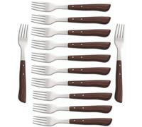 Arcos Couteaux de Table - Boîte 12 pièces Fourchette à Steak Fourchette de Table - Acier Inoxydable 18/10 et 200 mm - Manche Polypropylène Couleur Brun (12 pcs)