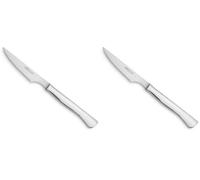 Arcos Couteaux de Table en Acier Inoxydable Monobloc - Idéal pour Couper les Côtelettes ou les Steaks avec Précision - Couleur Argent, Série Monobloc (Lot de 2)