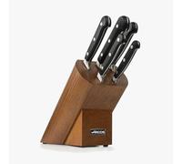 ARCOS Ensemble de Couteaux 5 Pièces en Acier Inoxydable - Couteau de Cuisine Professionnel Tranchant pour Couper la Viande, Poignée Ergonomique en Polyoxyméthylène POM - Couleur Noire, Série Opera