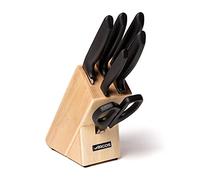 ARCOS Ensemble de Couteaux de Cuisine 6 Pièces avec Bloc - 5 Couteaux de Chef et 1 Paire de Ciseaux en Acier Inoxydable, Poignée Ergonomique en Polypropylène