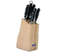 ARCOS Ensemble de Couteaux Forgés 6 Pièces - Couteau de Cuisine Polyvalent pour Couper la Viande et les Légumes, Poignée Ergonomique en Polyoxyméthylène POM - Série Riviera, Couleur Noire