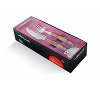 Arcos Jeu de Couteaux à Viande 12 Pièces en Acier Inoxydable - Ensemble de Couteaux avec Tranchant Perlé pour Viande. Manche Ergonomique en POM. Série Table. Couleur Marron