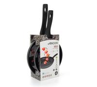 Arcos Kaula | Lot de poêles 20 et 24 cm | Aluminium forgé | Revêtement QuanTanium | Compatible tous feux | Manche à effet froid | Système d'économie d'énergie | Passe au lave-vaisselle | Couleur noire