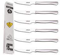 Arcos Lot de 6 couteaux à steak | Lame 110 mm | Monoblock | Couteau en 1 seule pièce | Couteaux à viande couverts en acier inoxydable | Boîte d'emballage écologique (Sierra Laser)