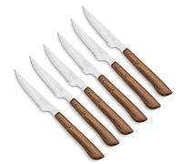 Arcos Lot de 6 Couteaux à Viande 6 Couteaux à Viande Lot de Couteaux de Table avec scie | Manche en Bois | Lame 110 mm | Couteaux à Viande de Table | Emballage Carton Écologique