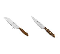 ARCOS Nordika Duo de Couteaux - 2 Pièces : Couteau Santoku Alvéolé 170mm et Couteau de Chef Compact 140mm - Acier NITRUM, Manche en Bois d'Ovengkol Naturel Certifié FSC, Set Technique Viandes et Légum