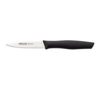 Arcos Couteau Mondador Acier Inoxydable NITRUM 85 mm - Épluchage Fruits et Légumes, Manche Ergonomique Polypropylène Noir - Série Nova