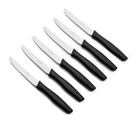 ARCOS Nova Ensemble 6 Couteaux à Viande Dentelés Nitrum 110 mm | Polyvalents, poignée ergonomique polypropylène. Série Nova. Couleur noire.