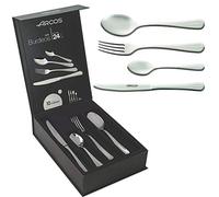 Arcos Série Burdeos - Coffret cadeau - Lot de 24 couverts (6 couteaux + 12 cuillères + 6 fourchettes) - Monobloc en acier inoxydable couleur argent