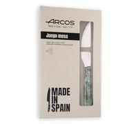 Arcos Série de couteaux de table - Jeu de couteaux à steak 6 pièces - Lame en acier inoxydable NITRUM de 110 mm - Tranchant scié - Manche en bois compressé - Couleur bleue