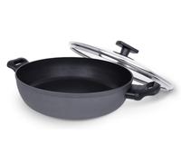 Arcos Série Kaula | Casserole Anti-adhésive | Aluminium Forgé | Revêtement QuanTanium | Compatible tous feux | Poignée à effet froid | Économie d'énergie | Va au lave-vaisselle | Couleur noire (28 cm)