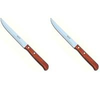 Arcos Serie Latina, Couteau de Cuisine, Lame dentelée de 130 mm, Manche en Bois (Lot de 2)
