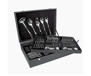 Arcos Série Lisboa - Ménagère 113 pièces en coffret cadeau (ensemble complet) - Monoblock monobloc en acier inoxydable - Couleur argent