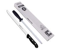 Arcos Serie Maitres - Ham Knife Set Chaira, 2 Pcs, Ham Knife Set 275 mm + Taille-chaise Sharpener 230 mm, Porte-jambon professionnel (emballage écologique)