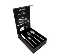 Arcos Série Milan - Couverts 24 pièces dans un coffret cadeau (6 couteaux + 12 cuillères + 6 fourchettes) - 1 pièce en acier inoxydable monobloc - Couleur argent