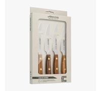Arcos Série Nordika - Set 4 Couteaux Côtelettes - Acier Inoxydable NITRUM - Lame de 100 mm - Manche en bois Ovengkol 100% naturel issu de forêts certifiées FSC® - Emballage 100% recyclé
