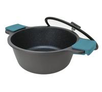Arcos Série Thera | Casserole Anti-adhésive | Aluminium Coulé | Compatible tous feux | Poignées silicone | Économie d'énergie | Va au lave-vaisselle | Noir et Bleu (32 cm)