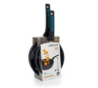 Arcos Série Thera | Set de poêles 20 et 24 cm | Aluminium Coulé | Compatible tous feux | Manches ergonomiques | Économie d'énergie | Va au lave-vaisselle | Noir et Bleu