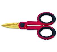 Arcos Séries Ecopro - Ciseaux d'électricien - Lame Acier Inoxydable Recouvert de Tungstène 140 mm - Manche Polypropylène Couleur Rouge