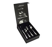 Arcos Séries Madrid - Boîte Cadeau Ensemble de Couverts 24 pièces (6 Couteaux + 12 Cuillère + 6 Fourchette) - Monobloc d'une Pièce Acier Inoxydable Couleur Argent