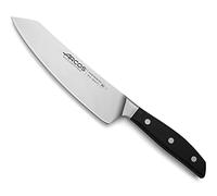 Arcos Series Manhattan - Couteau Santoku - Lame Nitrum Acier Inoxydable Forgé 180 mm - Manche Polyoxyméthylène (Pom) Couleur Noire (Lame Soie)