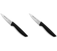 Arcos Séries Niza - Couteau à légumes Couteau à fruits - Lame Acier Inoxydable Nitrum 110 mm - Manche Polypropylène Couleur Noir (Lot de 2)