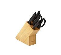 Arcos Séries Niza - Jeu de couteaux 5 pièces (4 Couteau + 1 Ciseaux) - Lame Acier Inoxydable Nitrum - Manche Polypropylène - Bois de Caoutchouc