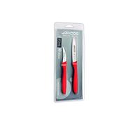 Arcos Séries Nova - Boîte 12 pièces Set Couteau D'Office Set Couteau à éplucher - Lame Acier Inoxydable Nitrum - Manche Polypropylène Couleur Rouge (12 pcs)