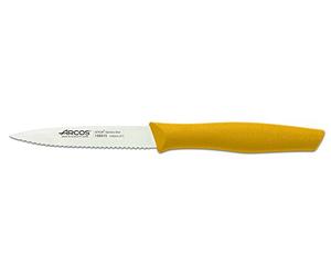 Arcos Séries Nova - Boîte 36 pièces Couteau Dentelé D'Office Couteau à Éplucher - Lame Acier Inoxydable Nitrum 100 mm - Manche Polypropylène Couleur Jaune (36 pcs)