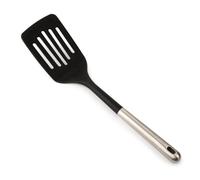 ARCOS Spatule fendue professionnelle. Poignée et corps en acier inoxydable. Résistant à la chaleur jusqu'à 240 °C. Passe au lave-vaisselle. Couleur noire. Accessoires de cuisine