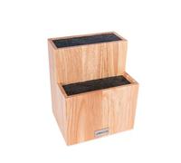 Arcos Tacos Bloc universel pour couteaux jusqu'à 11 et 21 cm, fabriqué en bois de caoutchouc avec intérieur en fibres de caoutchouc, dimensions 225 x 185 x 150 mm, amovible et facile à nettoyer,
