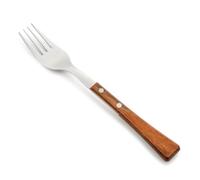 Arcos Série Manchega - Fourchette de Table - Acier Inoxydable 18/10 et 100 mm - Manche en Bois compressé Couleur Marron