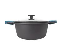 Arcos Série Thera | Casserole Anti-adhésive | Aluminium Coulé | Compatible tous feux | Poignées silicone | Économie d'énergie | Va au lave-vaisselle | Noir et Bleu (24 cm)