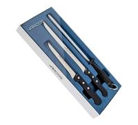 Arcos Universal - Jeu de Couteau à Trancher 3 pièces - Acier Inoxydable - Manche Pom - Couleur Noir (Couvre Jambon Cadeau)