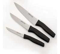 Arcos Verona Lot de 3 couteaux professionnels (couteau éplucheur + légumes + chef) Lame en acier inoxydable Nitrum Manche ergonomique antidérapant Résistant au lave-vaisselle