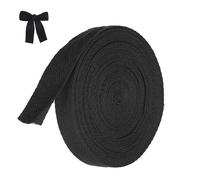 ARCPNRT Ruban en Coton, 2cm x 45m Sangles pour Couture, Ruban à Chevrons en Lin Coton Sergé, Pliage Sangle Bande à Couture, Artisanat Bricolage Tricot Acessoires, pour Craft, Loisirs Créatifs(Noir)