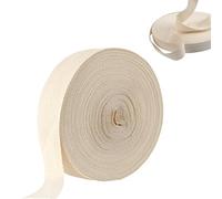 ARCPNRT Ruban en Coton, 3cm x 50m/1,18in x 164 Foot Ruban Beige pour Couture, Ruban Biais Coton, Ruban à Chevrons en Lin Coton Sergé, Bande à Couture en Coton, Convient pour Bricolage à la Main