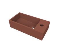 Arcqua Flair lave-mains - 36x18x9cm - marbre de synthèse - 1 trou de robinet - à droite - terracotta mat WAS753097