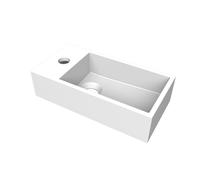 Arcqua Flair lave-mains - 36x18x9cm - marbre de synthèse - 1 trou de robinet - à gauche - blanc mat WAS117800