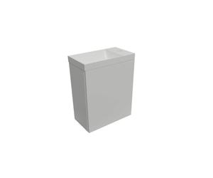 Arcqua Luna Ensemble fontaine 54.3x39.7x21.8cm Brillant Blanc avec fontaine effet marbre sans trop-plein mat blanc FNK103334