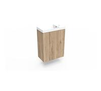 Arcqua Luna Ensemble fontaine 54,3x39,7x21,8cm Canyon Oak avec fontaine en marbre avec trop-plein blanc brillant FNK417531