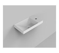 Arcqua Marble lavabo pour cadre 40x22cm avec trop-plein marbre coulé blanc mat WAS116785