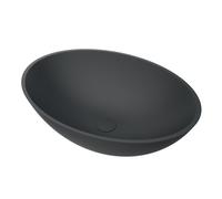 Arcqua Prince Vasque à poser - 49x34cm - ovale - marbre coulé - mat anthracite WAS468474