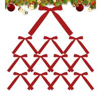 Arcs De Noël - Arcs De Couronne De Noël, Portables | Paquet De 12 Ornements De Nœud Papillon En Ruban D'arbre De Nol, Nœud En Velours Cadeau Vintage Pour Arbre, Porte D'entrée, Escaliers Et Décoratio