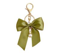 Arcs de ruban raffiné accessoire porte-monnaie pour femmes sac à la mode pendentif porte-clés charme léger, vert, Pearl Pendant