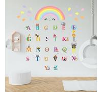 Arcs en ciel colorés, alphabet, éducation, chambre d'enfant, chambre de bébé, enfants, mignon chambre d'enfant, fille, moderne, autocollants muraux pour enfants, décoration de chambre
