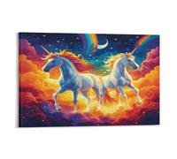 Arcs-en-ciel et licornes, tableaux muraux pour chambre à coucher, imprimés pour occasions spéciales, peintures de salon, 30 x 45 cm