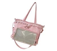 Arcs en dentelle rougeâtre Itabag Beau sac à bandoulière transparent corps bandoulière grande capacité sac messager étudiants beau sac Ita grande capacité sac à bandoulière coque arcs en dentelle, a